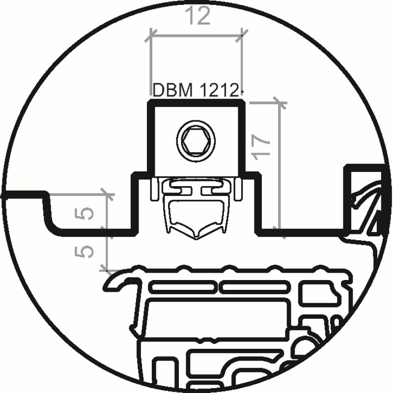 Automatische Türdichtung DBM 1212 MINI 959mm foto del producto BIGSKZ L
